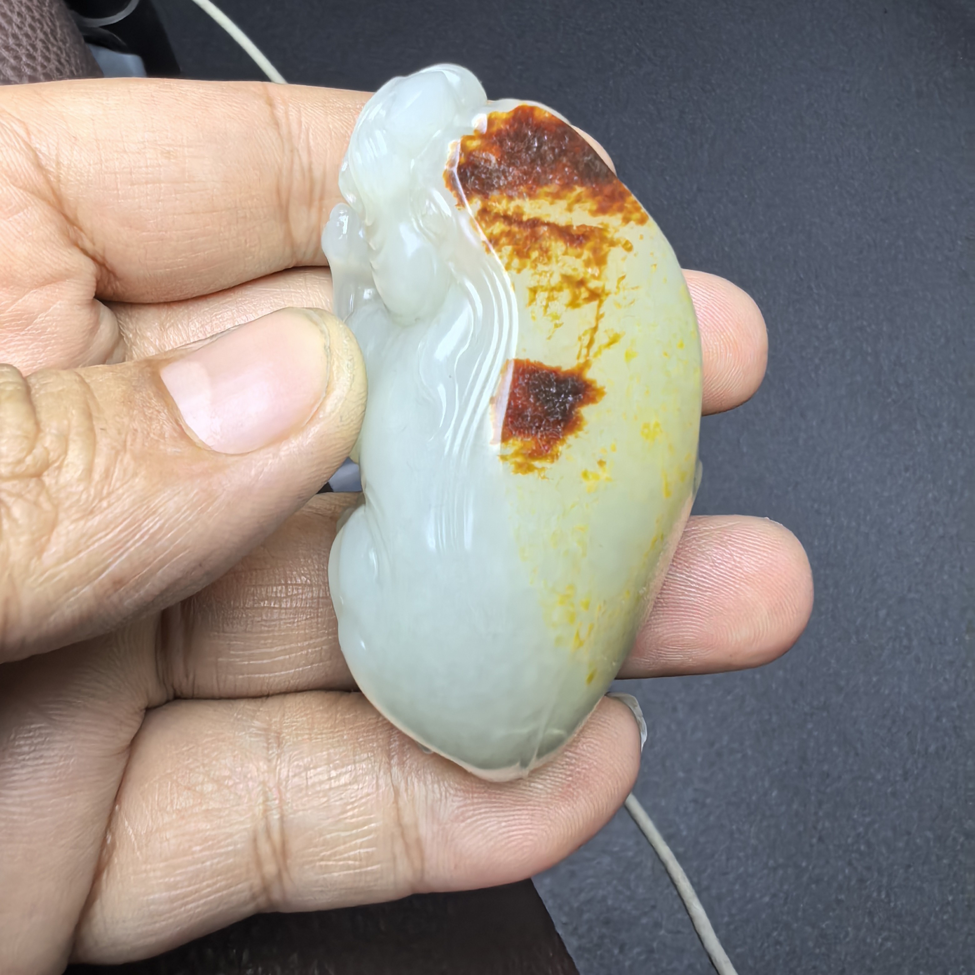 和田玉貔貅挂件手把