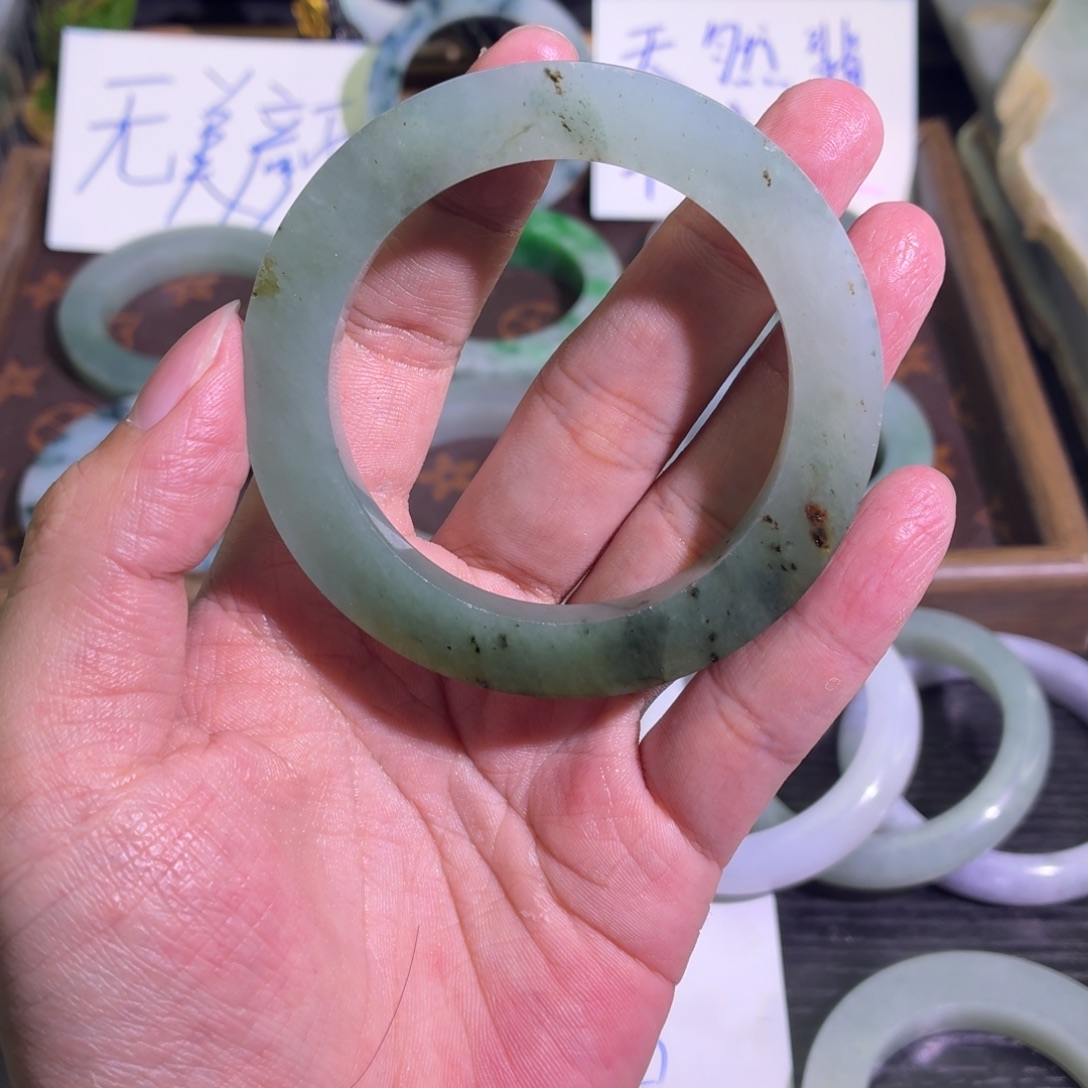 定制翡翠未镶嵌天然纹理随机，追求完美者慎拍