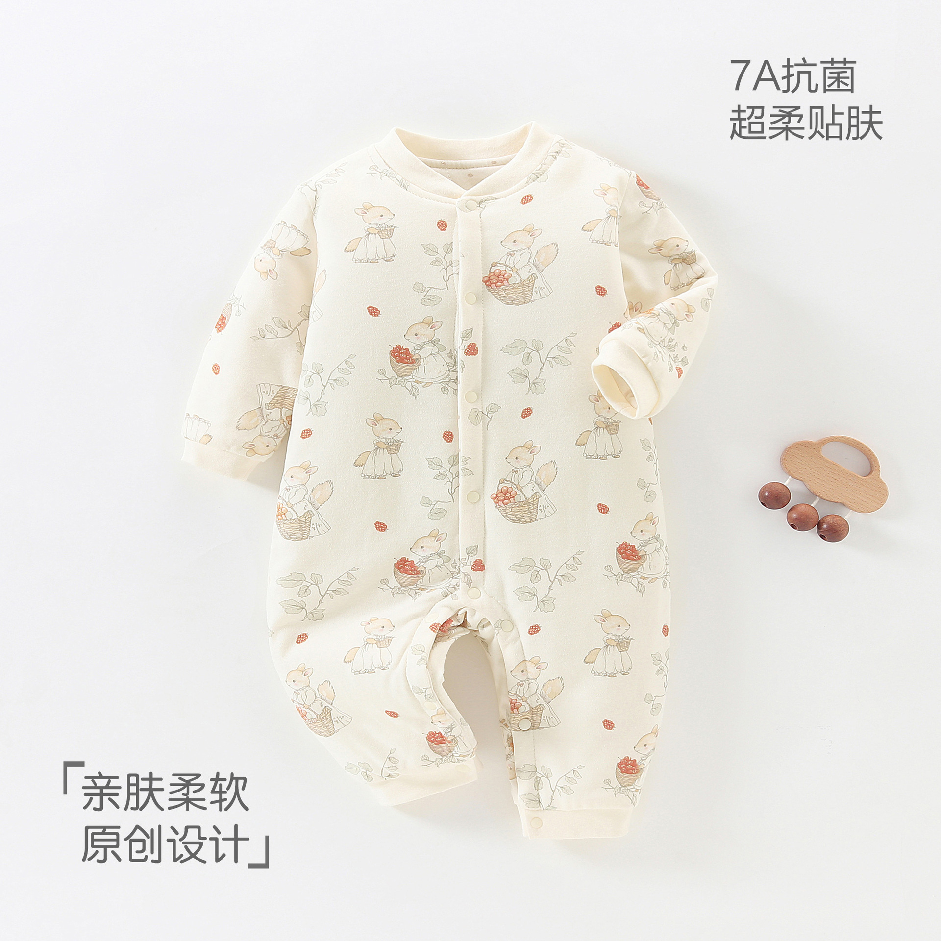 冬季加厚200g水洗棉花婴儿连体衣新生儿宝宝加棉爬服哈衣外出服