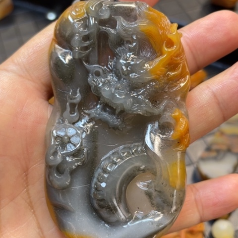 【闪购商品】石英质玉（黄龙玉）未镶嵌吊坠(不含链)