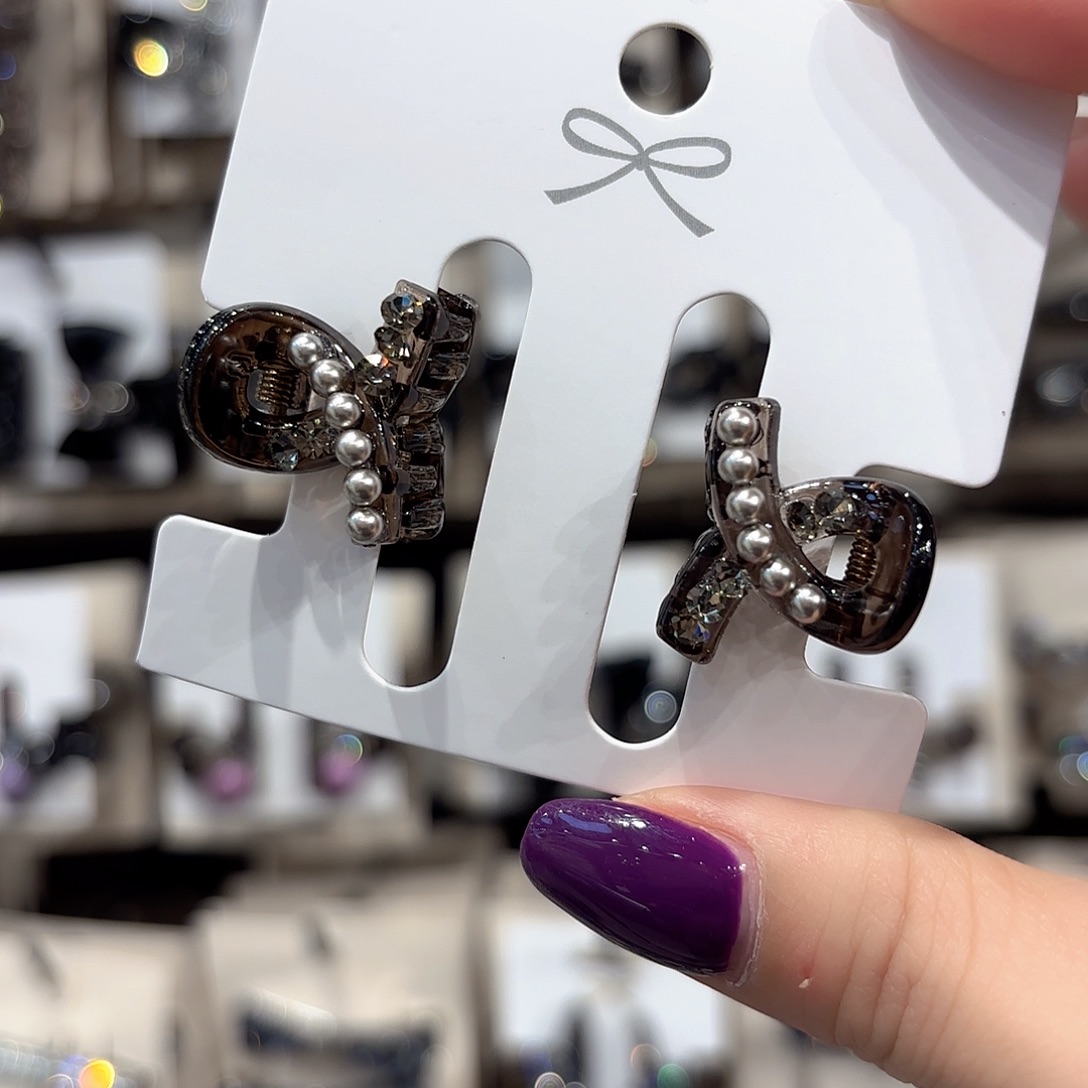 皮质铁合金迷你刘海夹