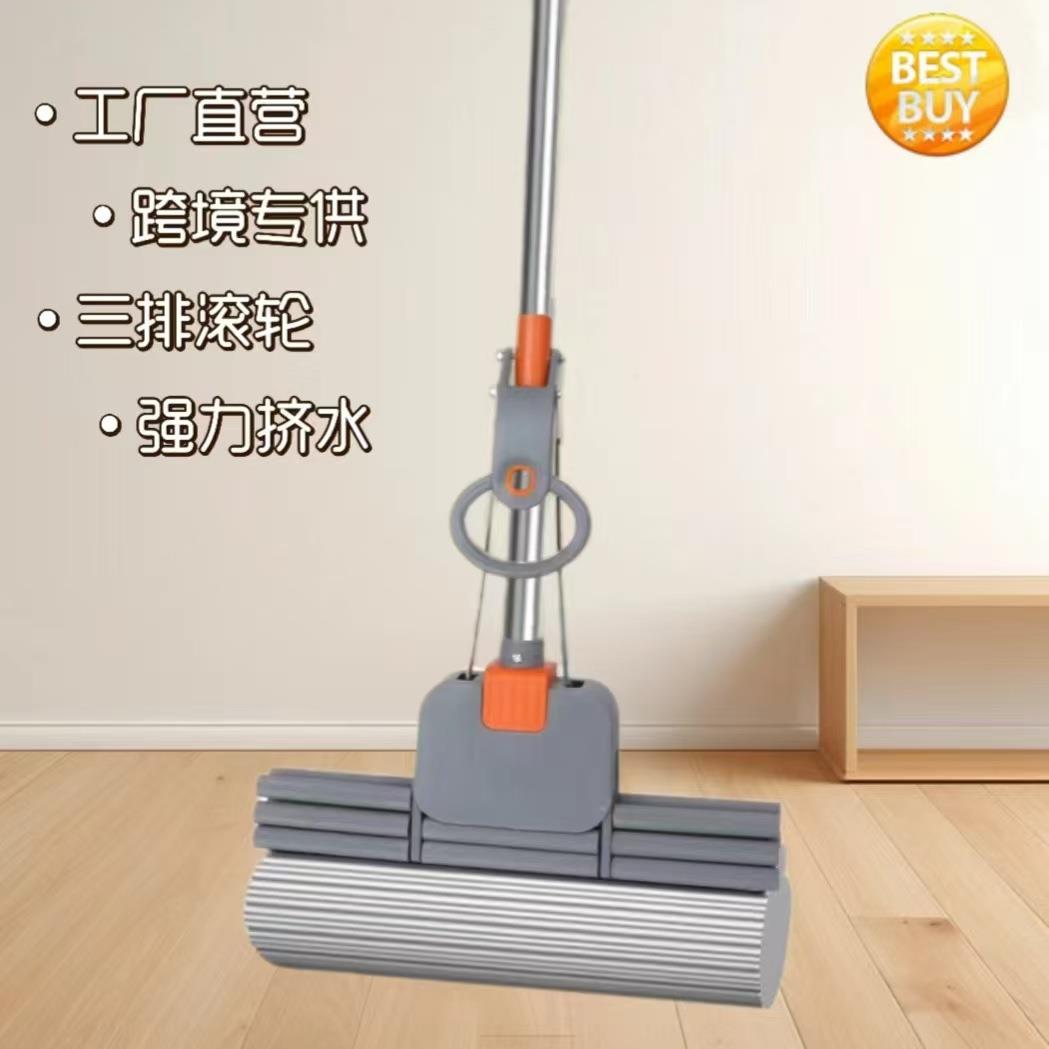 加大加宽海绵拖把强吸水挤水免手洗家用懒人一拖净木地板胶拖布