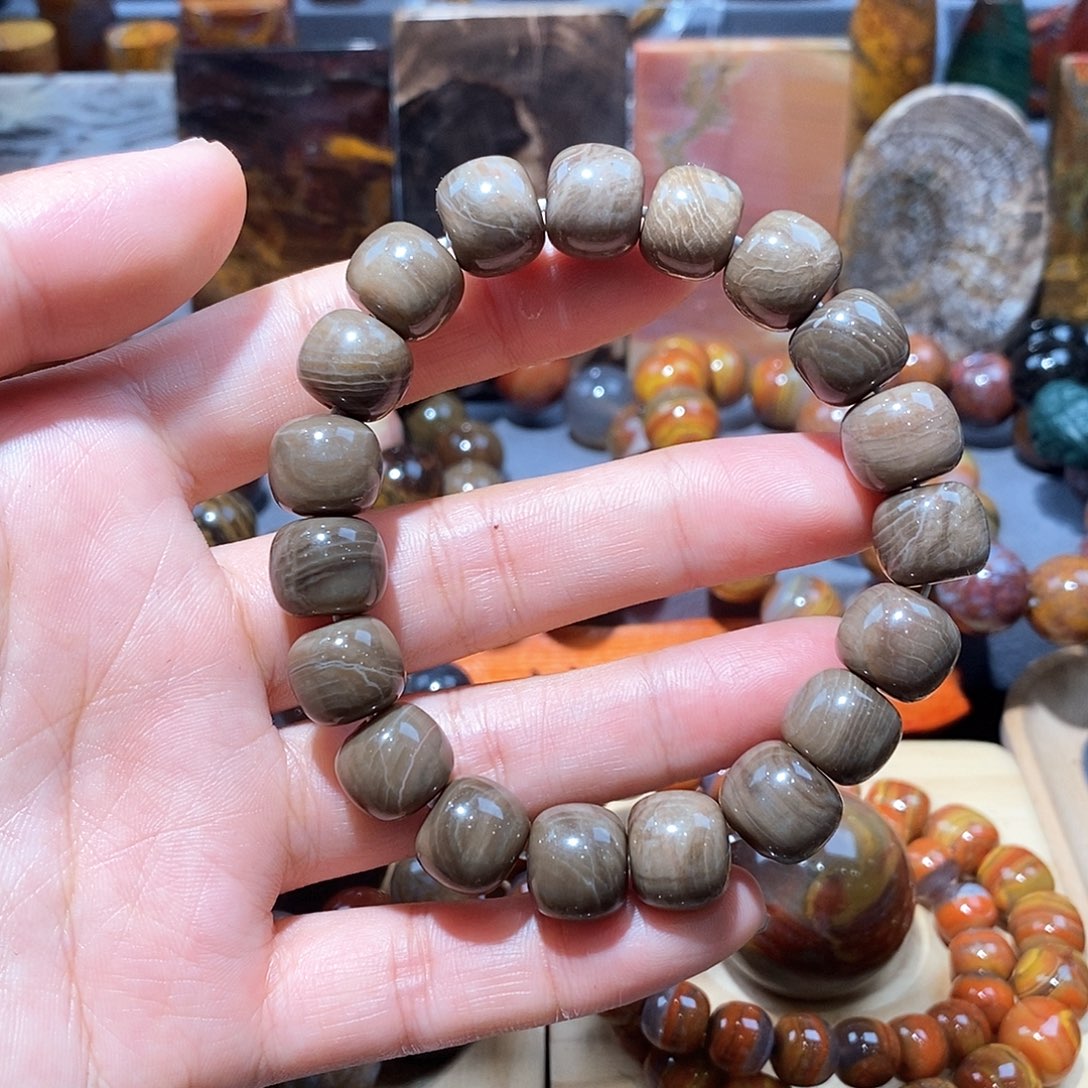 硅化玉天然北票硅化玉手串未镶嵌