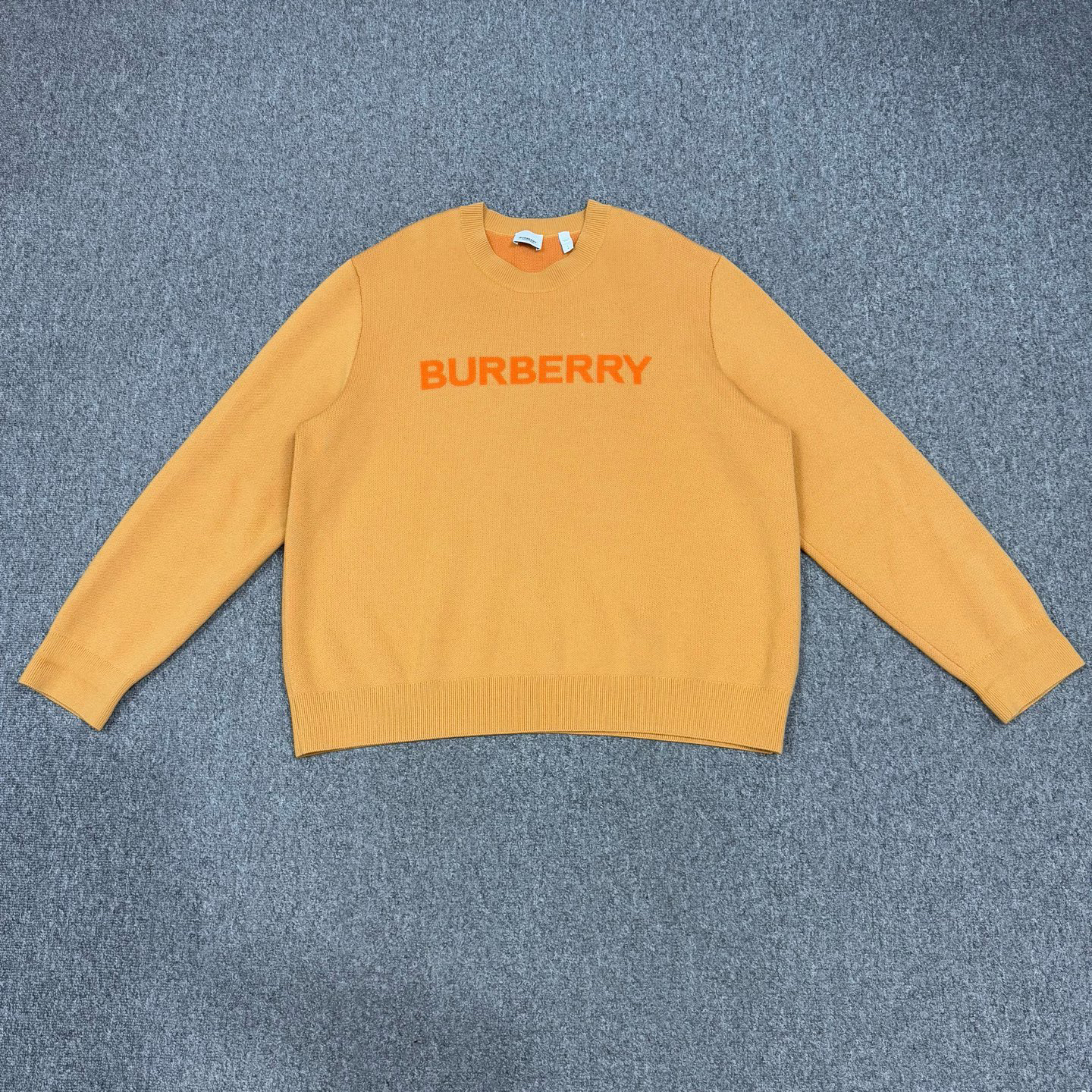 99新 BURBERRY/博柏利 18250790 巴宝莉 橙色羊毛毛衣 L码99新