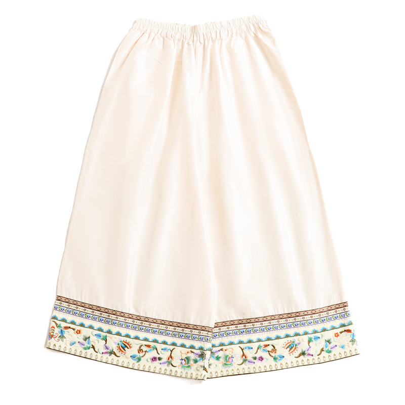 「浔遇」乐锦坊 桑蚕丝 复古国风手工原创设计百搭刺绣汉服裤子