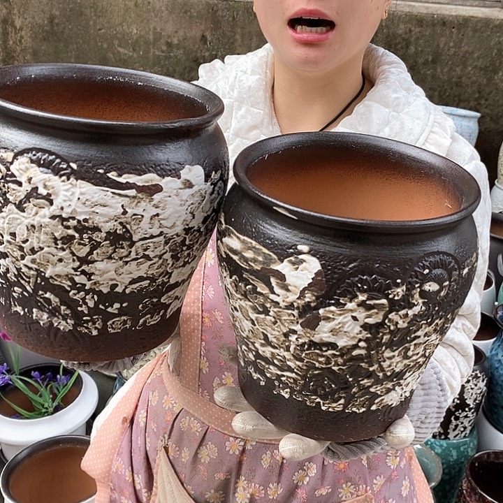 紫砂花盆正品口19高20