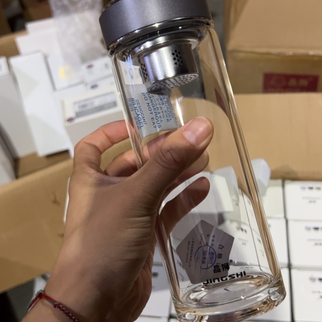 晶石单层烫手玻璃杯500玻璃杯哑光灰色