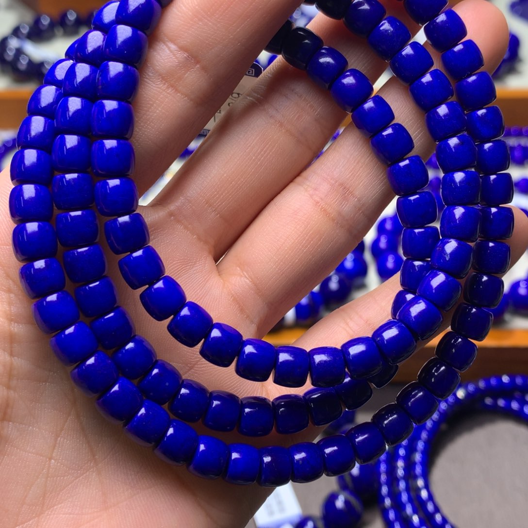 青金石手串未镶嵌有**水7mm