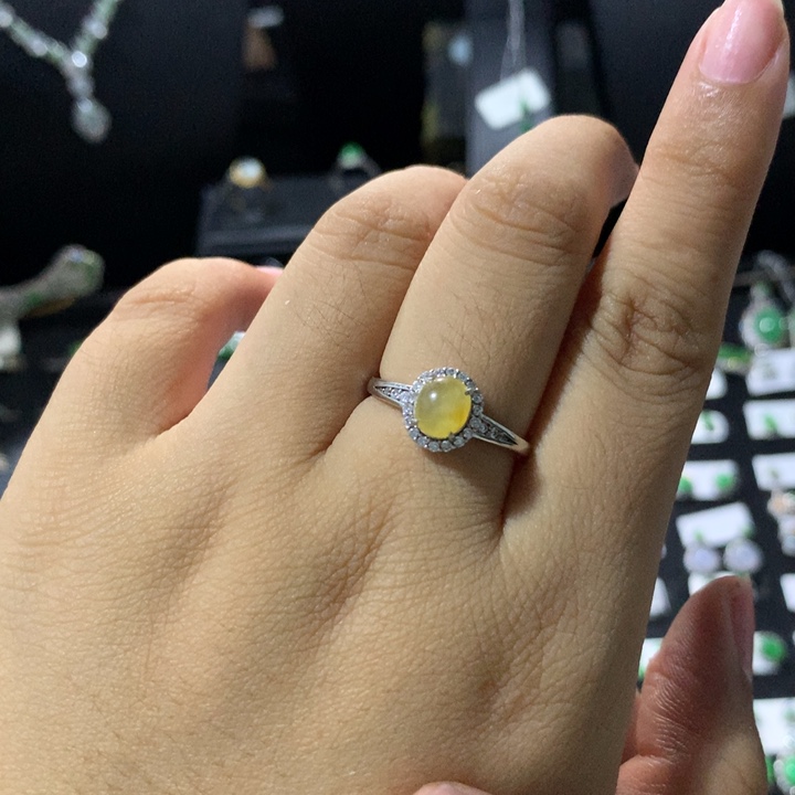 翡翠银S925镶嵌戒指