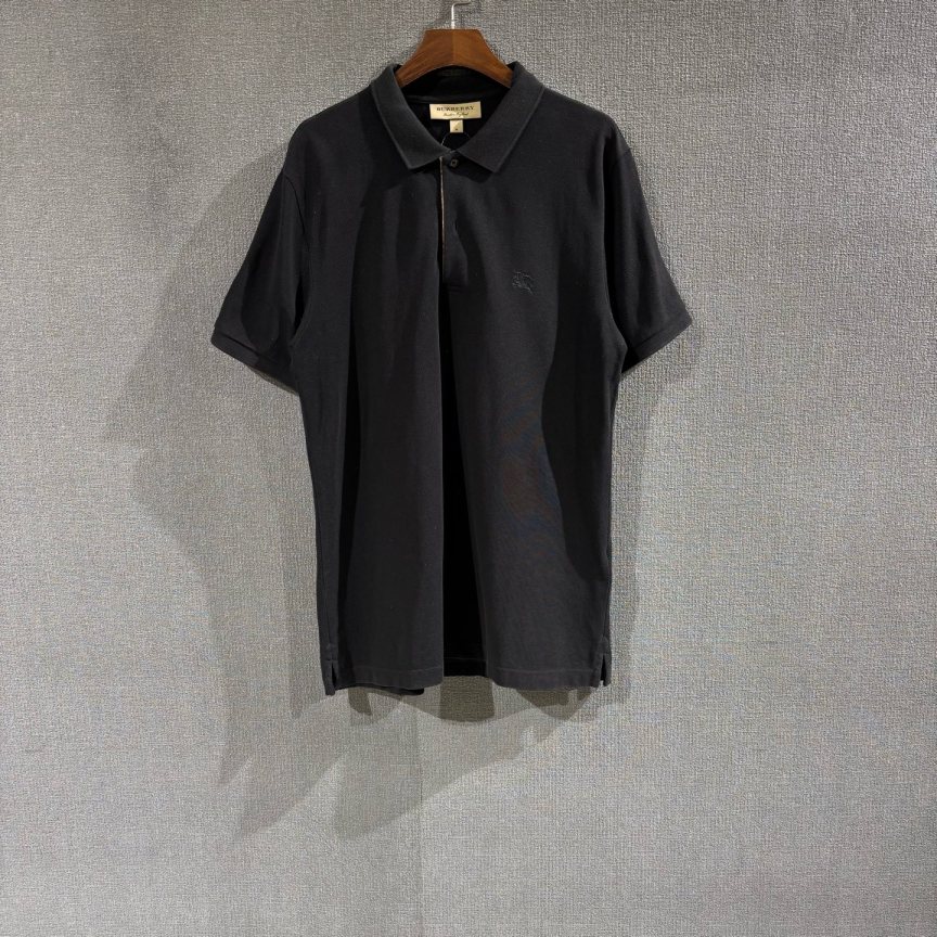 99新 BURBERRY/博柏利 Polo领黑色短袖 99新m码/3386