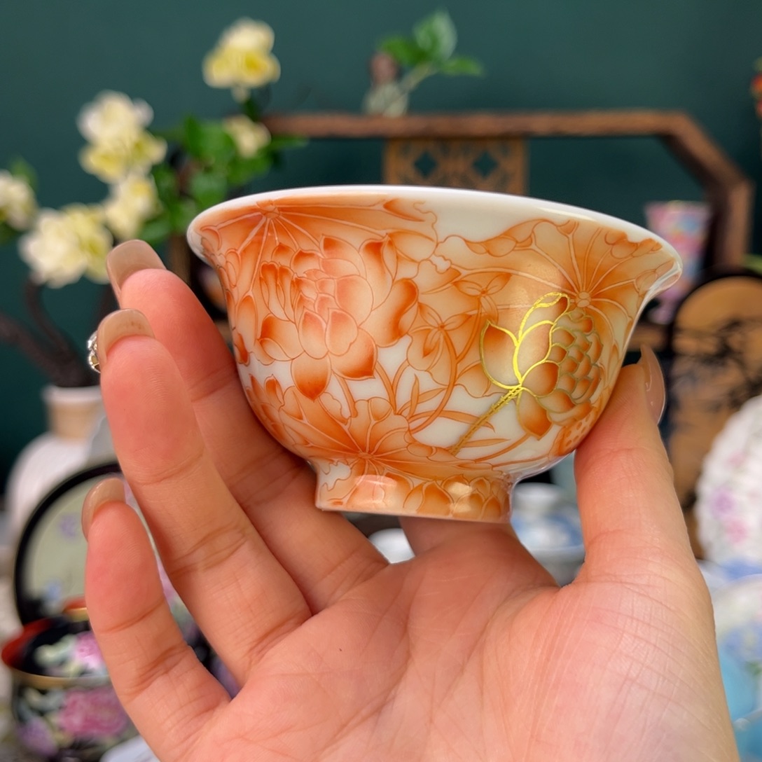 摆件陶景德陶瓷手绘茶杯