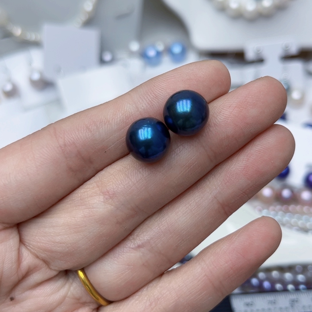 淡水珍珠耳饰银S925镶嵌