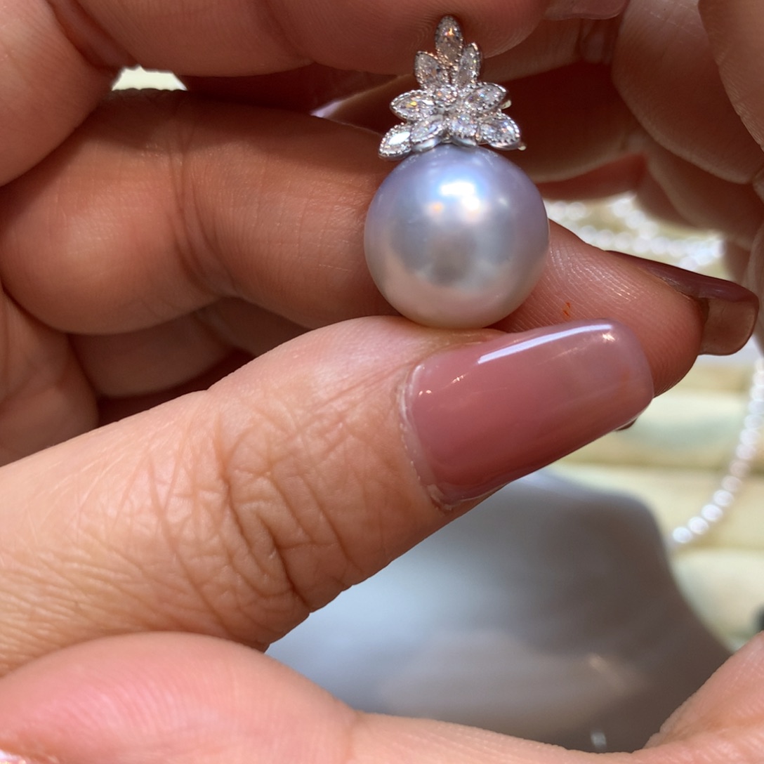 海水珍珠颈饰银S925镶嵌