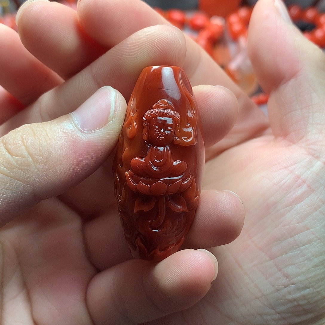 南红玛瑙1未镶嵌宝宝佛勒子