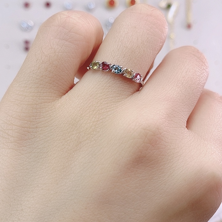 碧玺戒指银S925镶嵌戒指