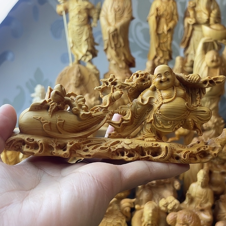 柏木（崖柏）崖柏拉布袋弥勒长14公分