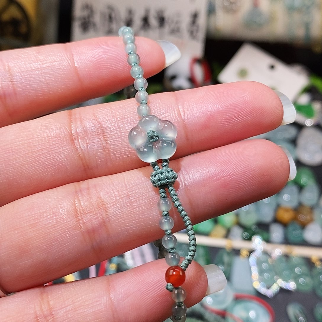 翡翠未镶嵌颈饰花花手链16