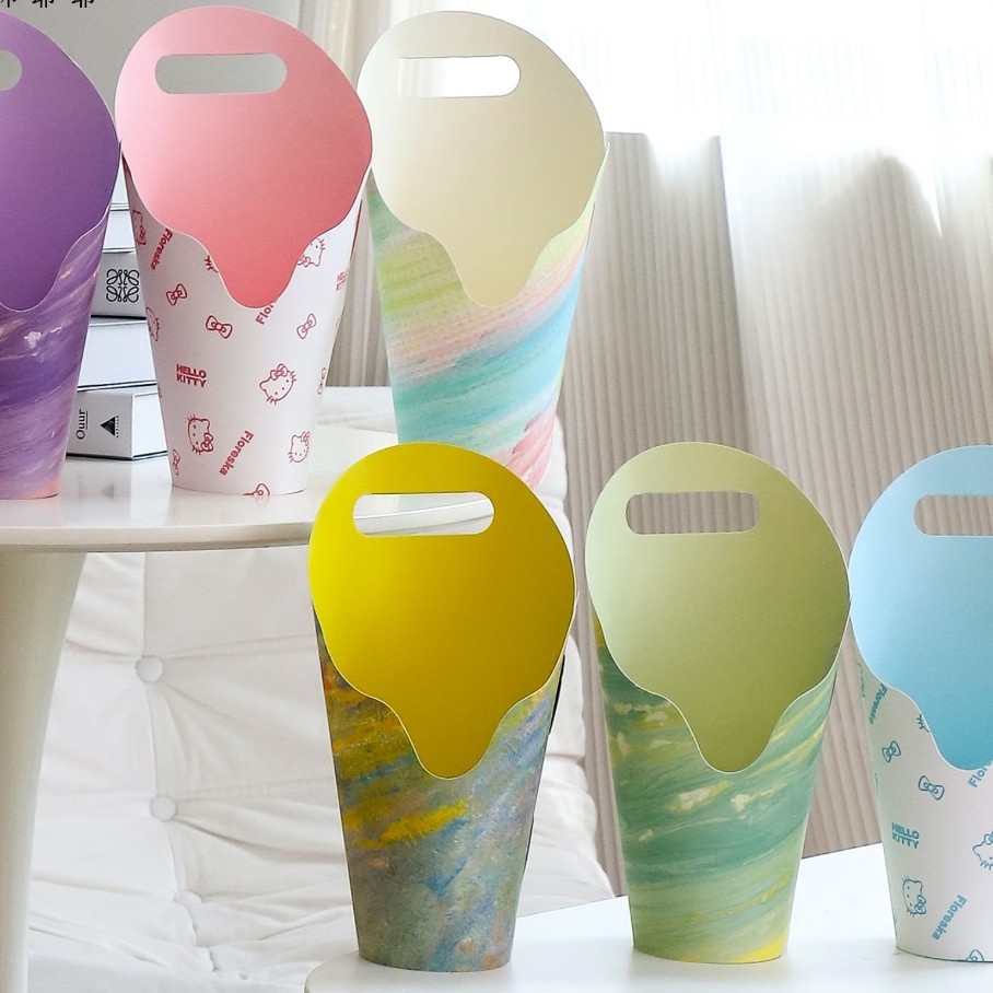 【眼镜资材】圆形手提盒定型片花束礼盒插花盒花艺diy材料