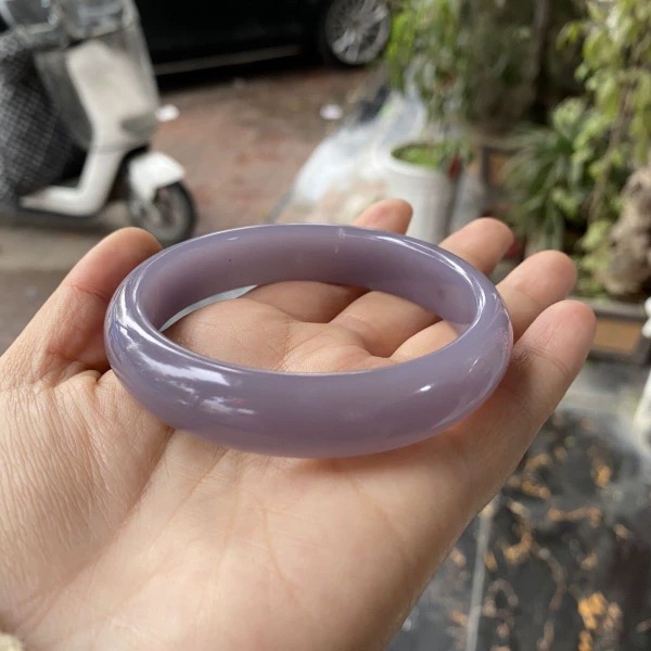 【13-16】烟紫色手镯/和田天然正圈口紫罗兰气质款玉镯女神必备礼物