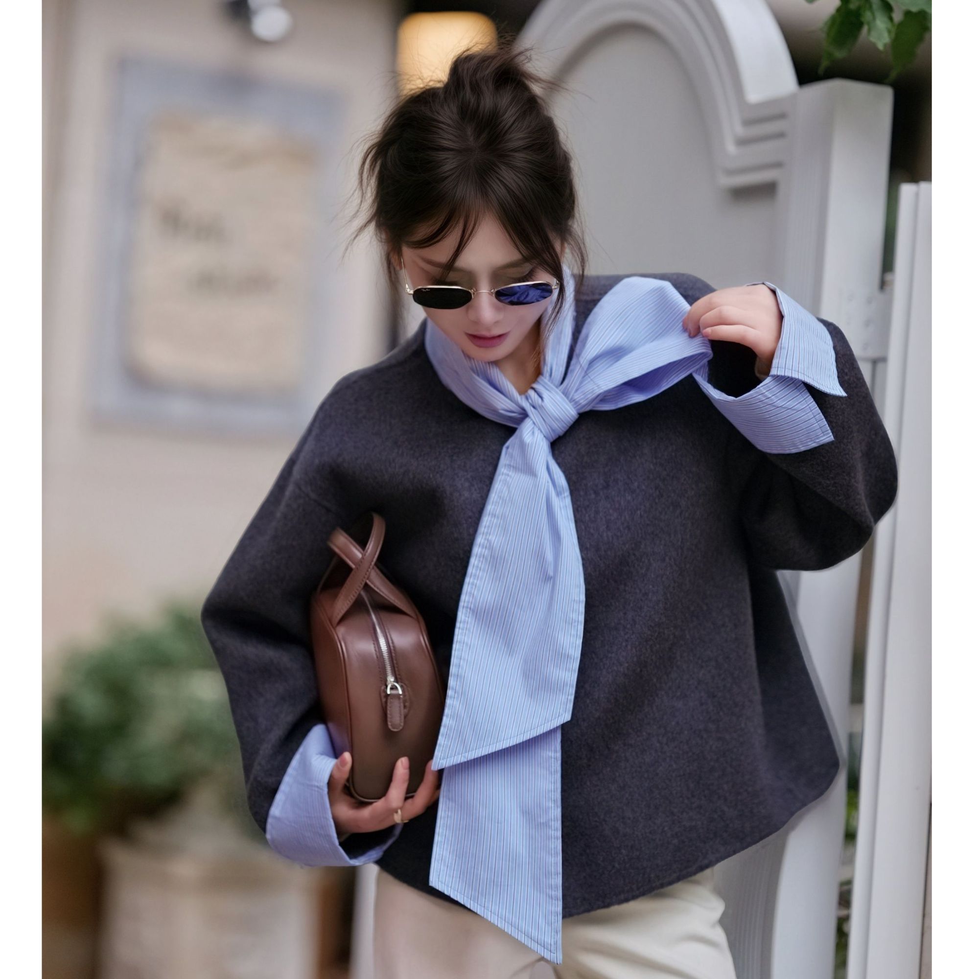 [Rain.studio]专属少女风娃娃领苏力羊毛外套冬季加厚慵懒风