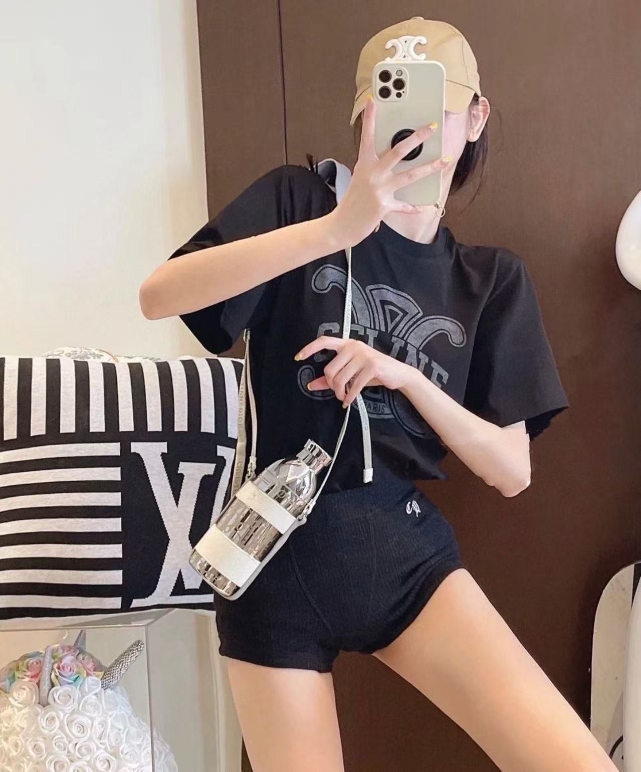 未使用 Celine/思琳 pp14090826/凯旋门logo短袖/m码