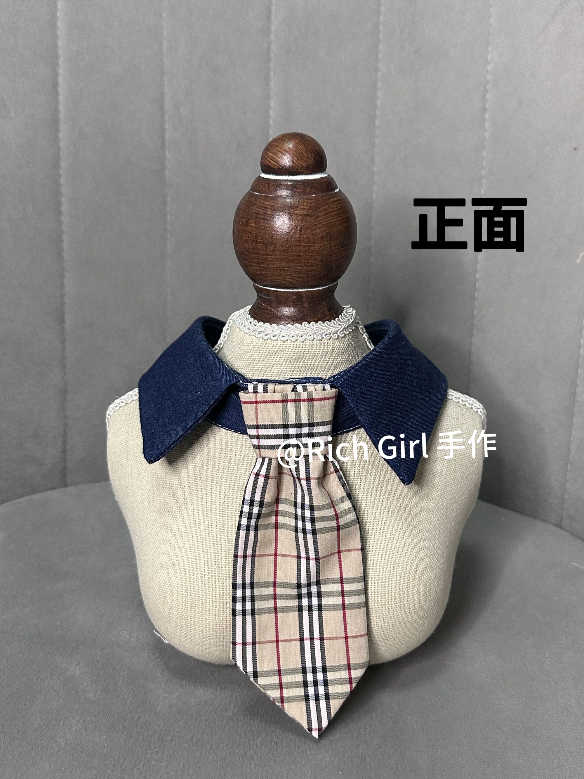 狗狗猫咪宠物绅士领带围脖披肩格子手工百搭饰品英伦