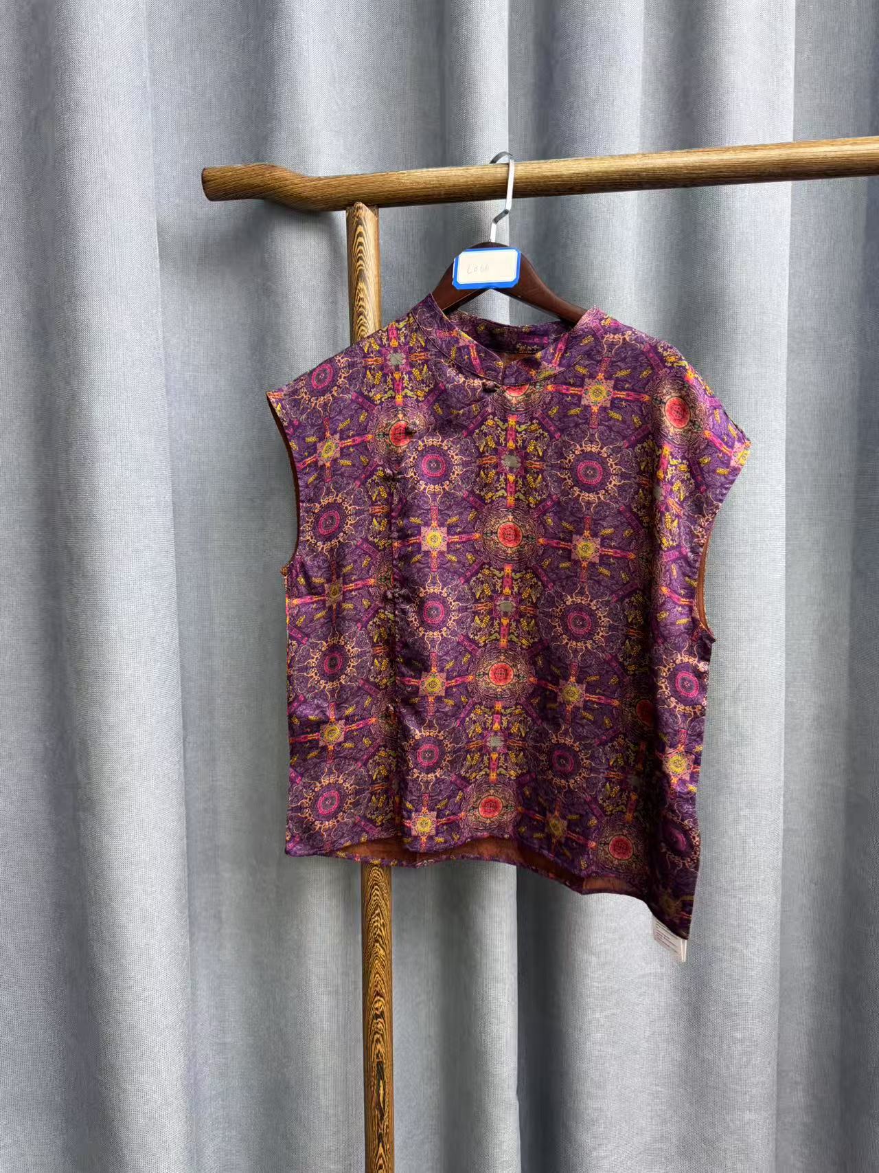 （瑕疵）夏季新款时尚简约新中式桑蚕丝奥黛提花上衣女L066