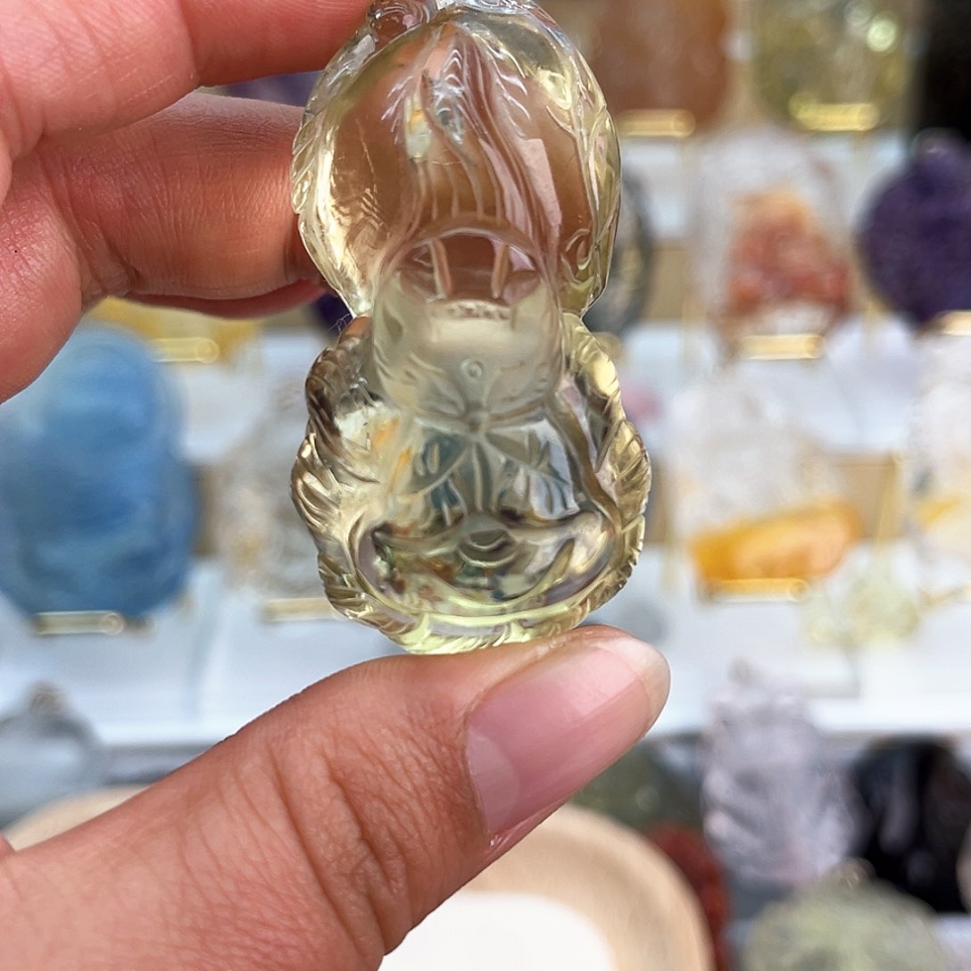 水晶666黄水葫芦许愿狐狐未镶嵌用****9
