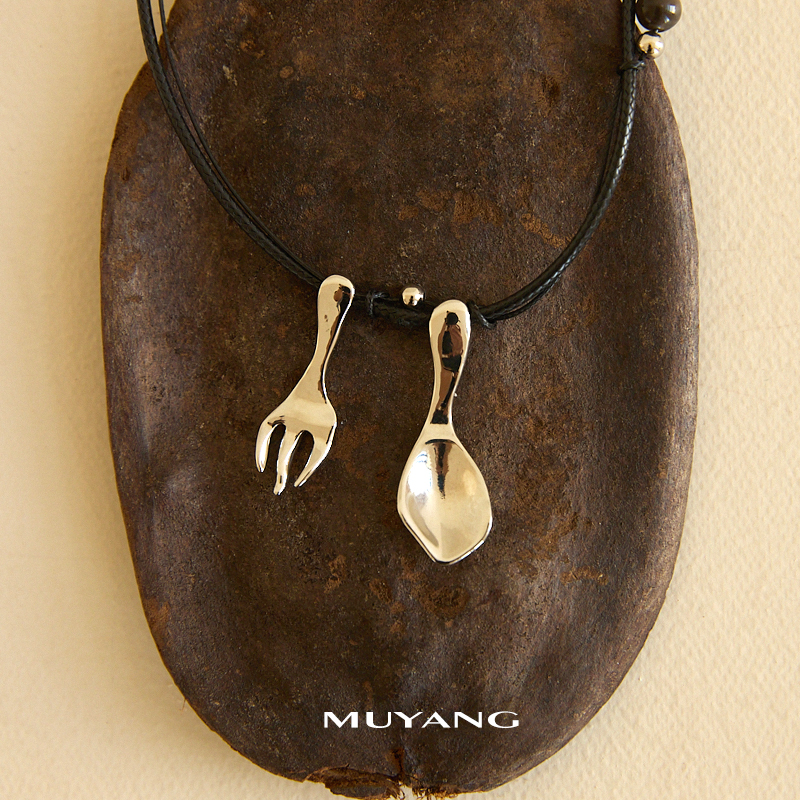 muyang/慕阳 铜合金棉绳项链 清勺项链