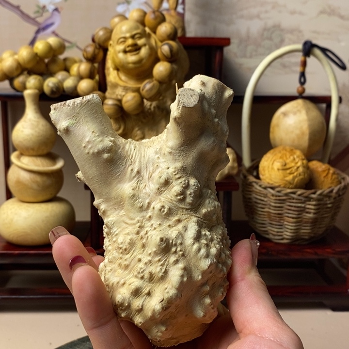 香榧木米*黄杨木手把件