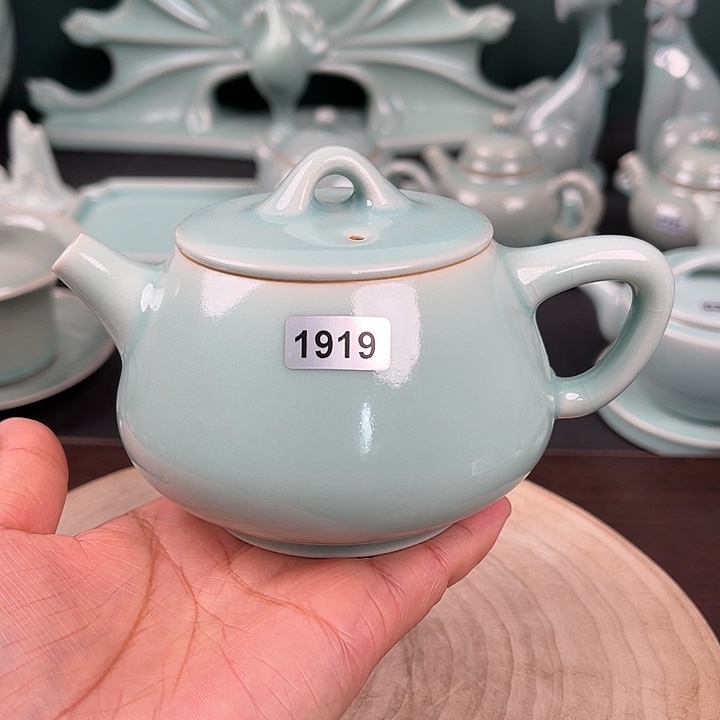 杯1919石瓢壶230毫升 ，青鸾汝瓷原矿釉