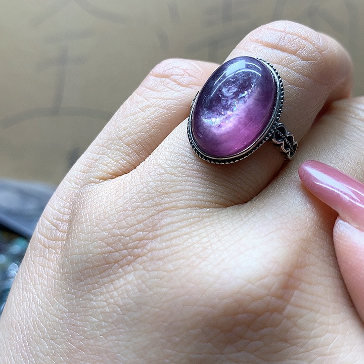 水晶水晶戒指银S925镶嵌