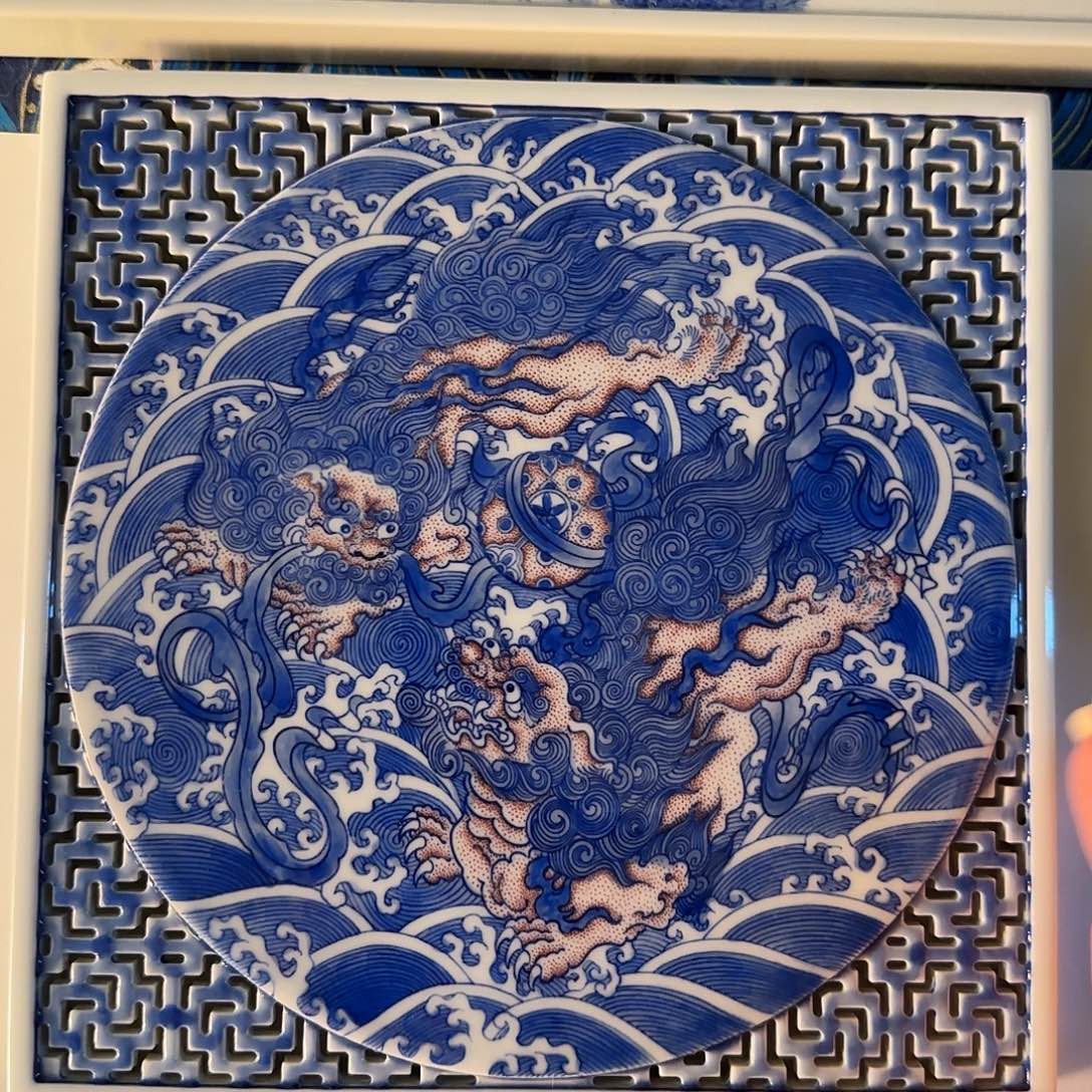 微微瑕良朋双层茶盘名窑口放漏