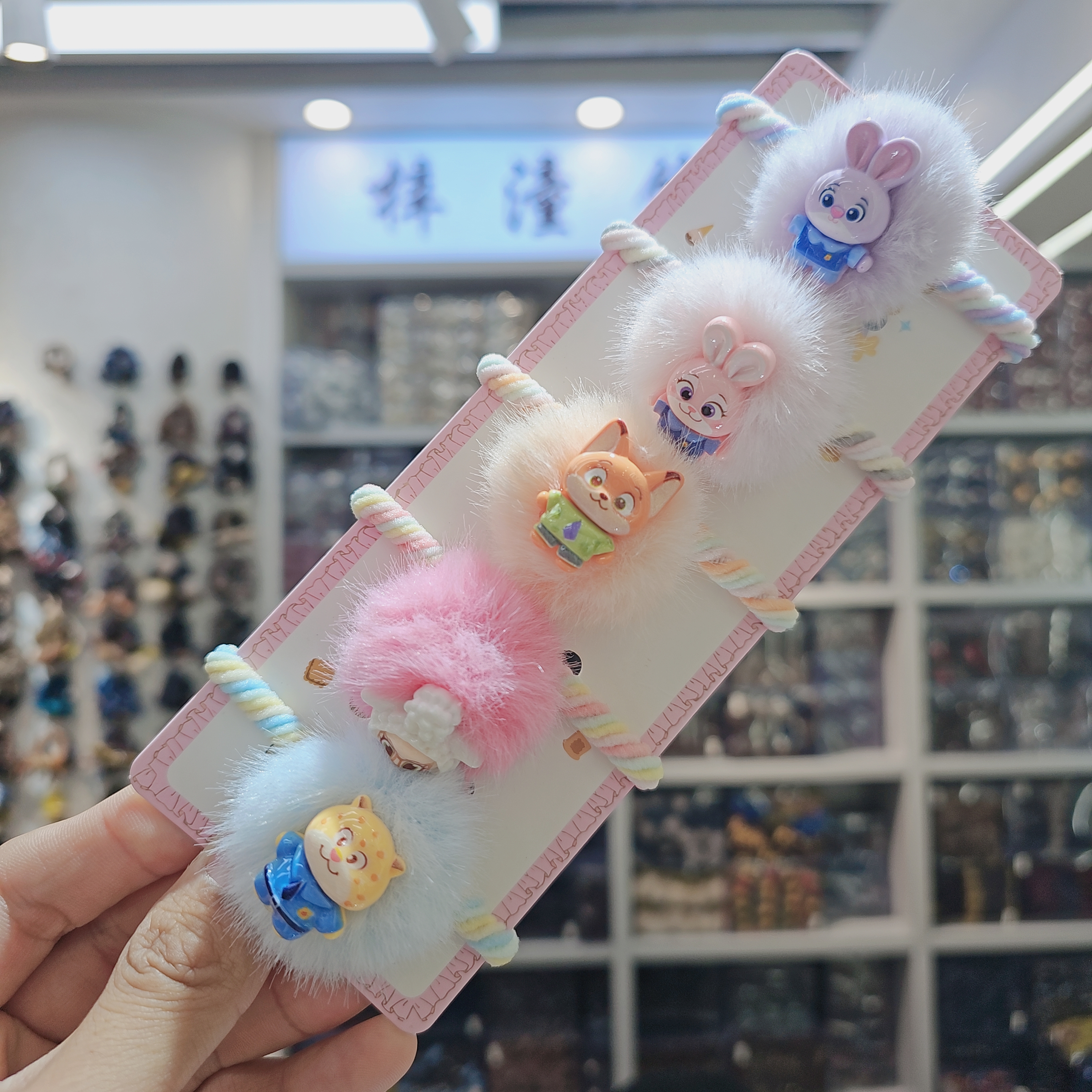 ET【HM-19067】发5根球球发圈成人发圈小兔子可爱儿童配饰发绳发饰