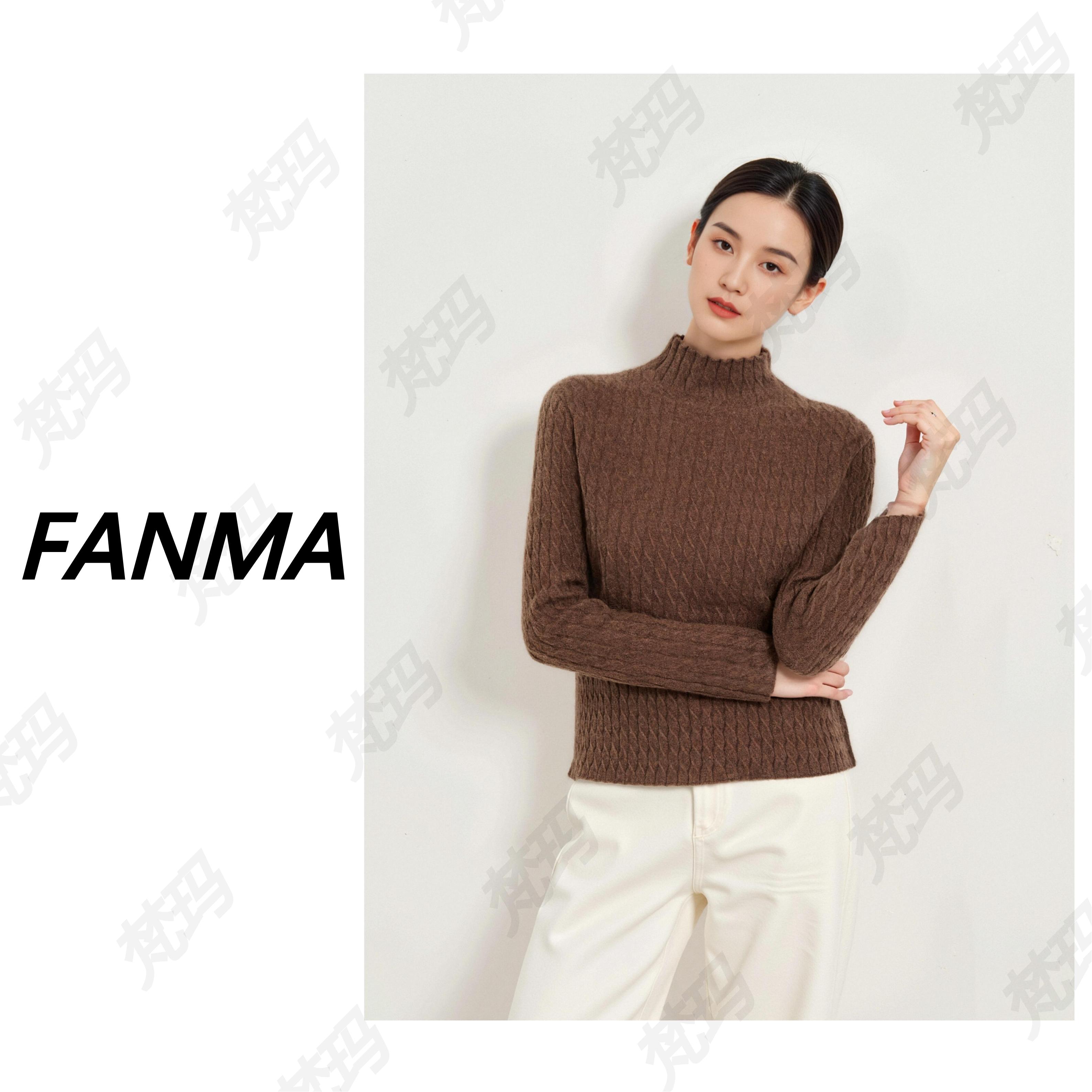 #绞花山羊绒# 纯山羊绒半高领设计秋冬百搭针织衫 F200-1R9932