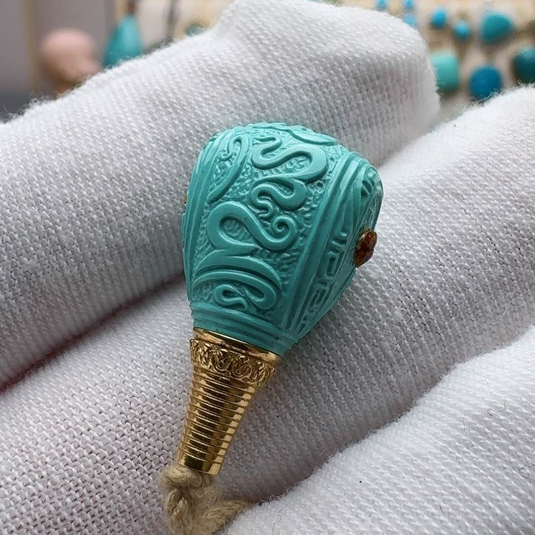 绿松石珠宝奇石18K金镶嵌?***空