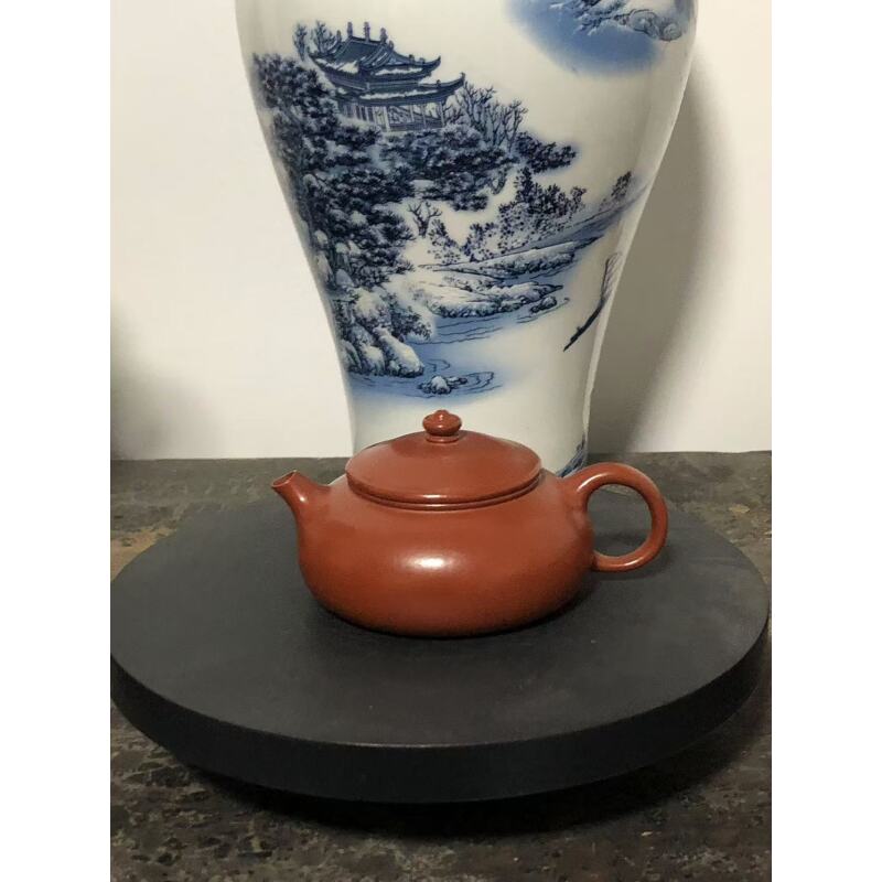 松成甄红卫朱泥光器寒江紫砂壶