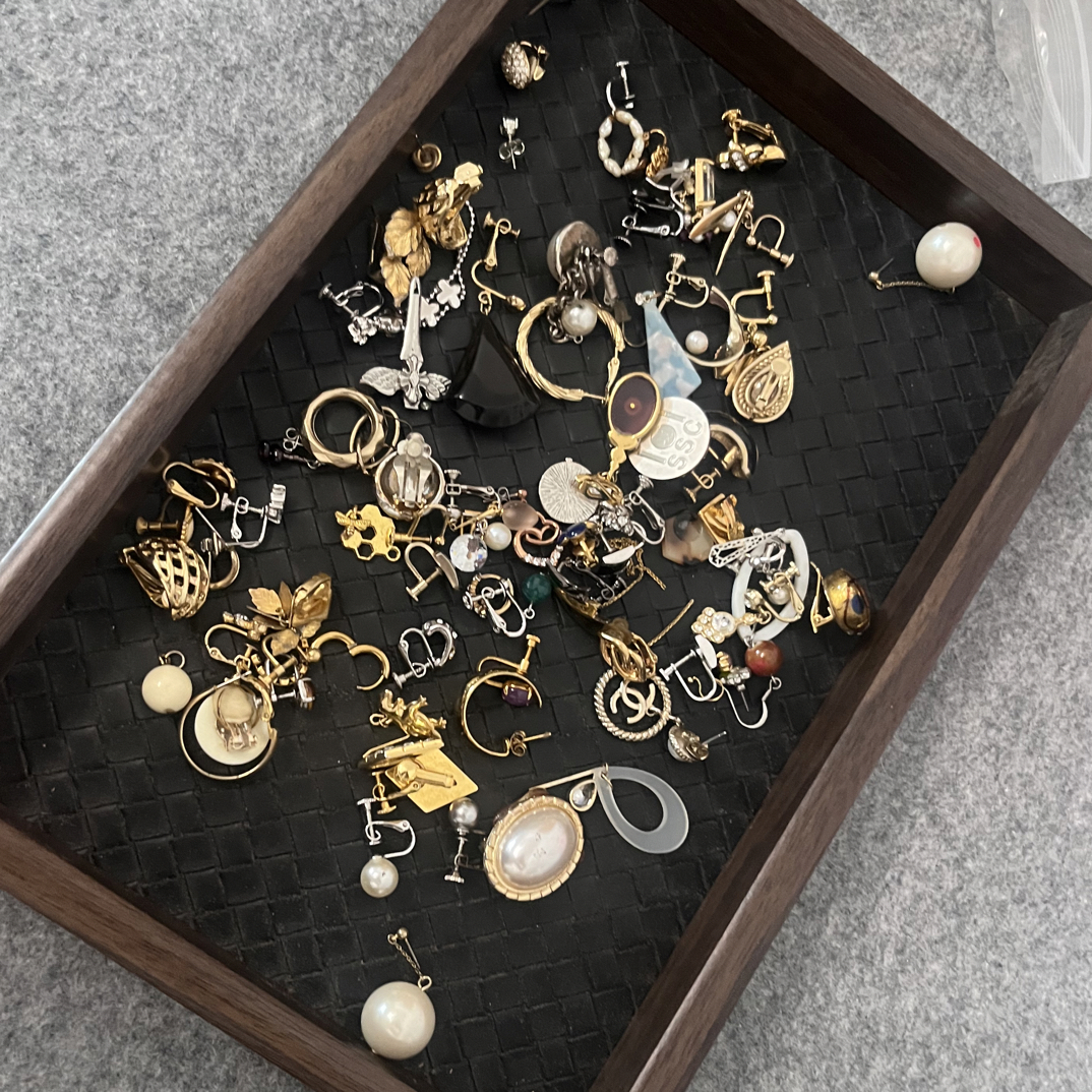 合金琉璃戒指 中古极简风耳钉古风手工古法欧若精灵风中古复古