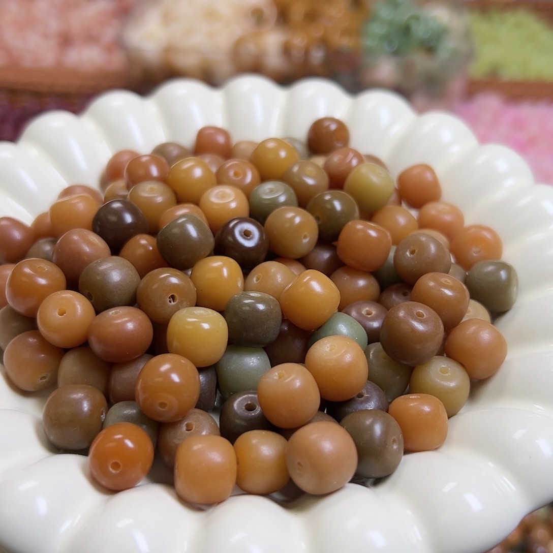 菩提根/象牙果吊坠卡11鸡油黄桶100颗