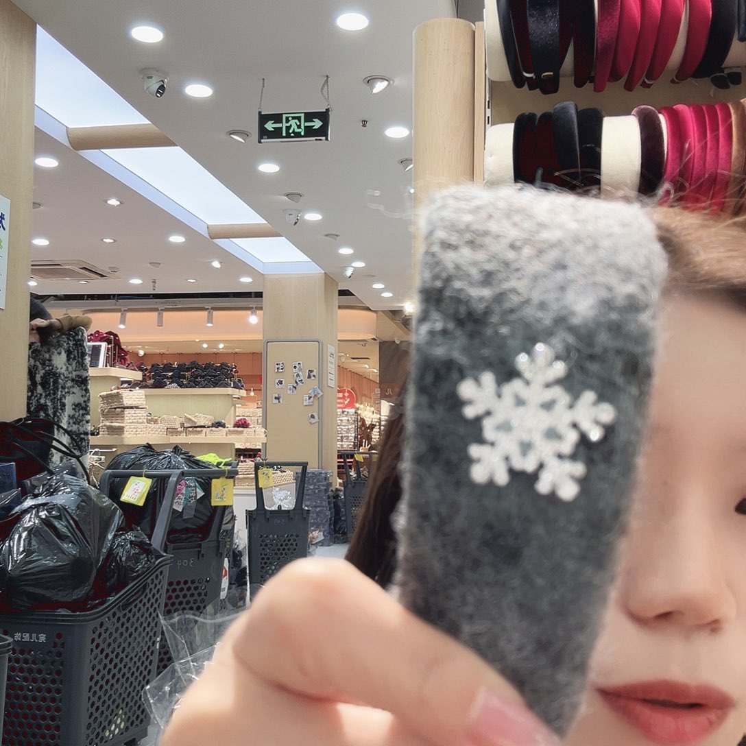 皮质铁合金灰色雪花发箍