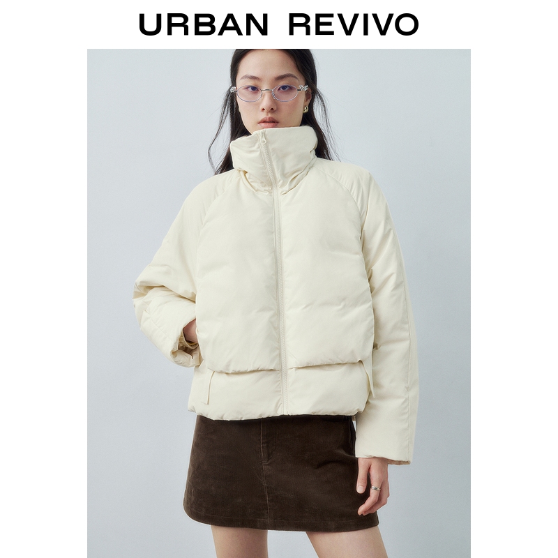 UR2025秋季新款女装流光风休闲简约层次立领羽绒服UYY150045