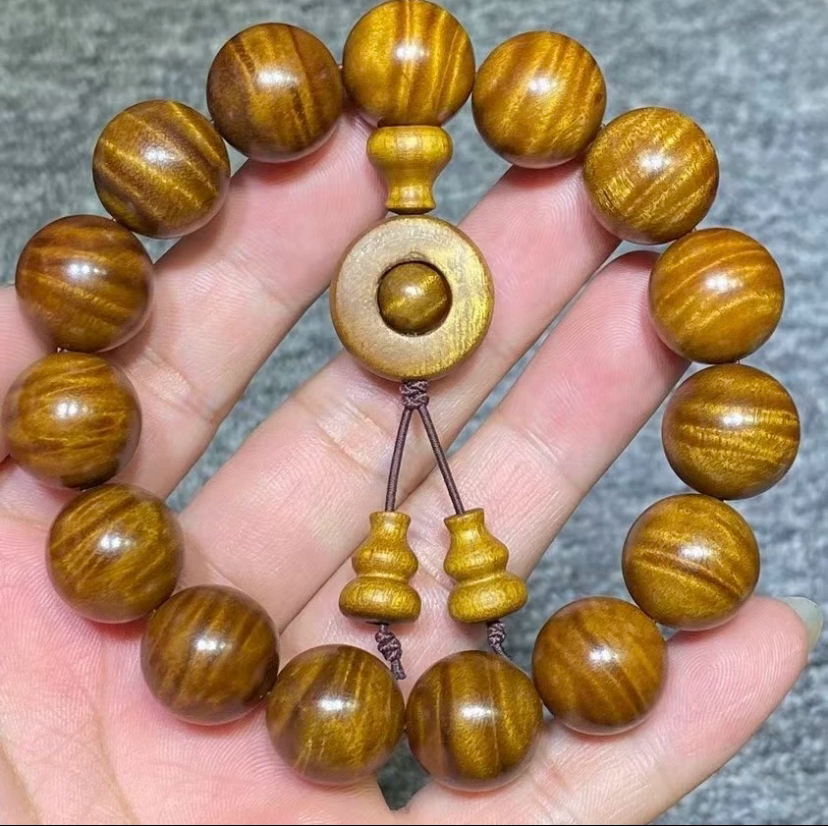 金丝楠小叶桢楠1.5单圈男女同款手工打磨满水波纹