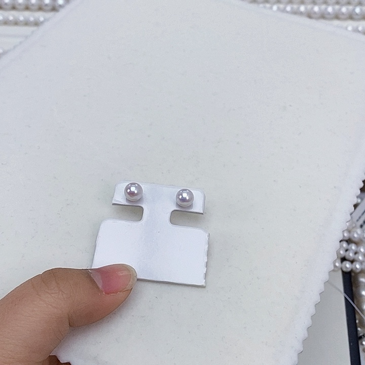 淡水珍珠颈饰未镶嵌6.7左右正圆无暇强光珍珠耳钉