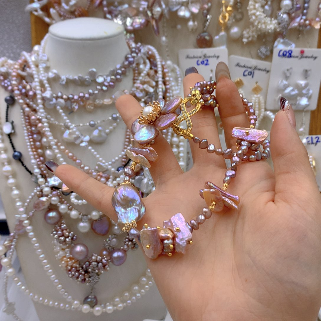 淡水珍珠耳饰银S925镶嵌妮*.