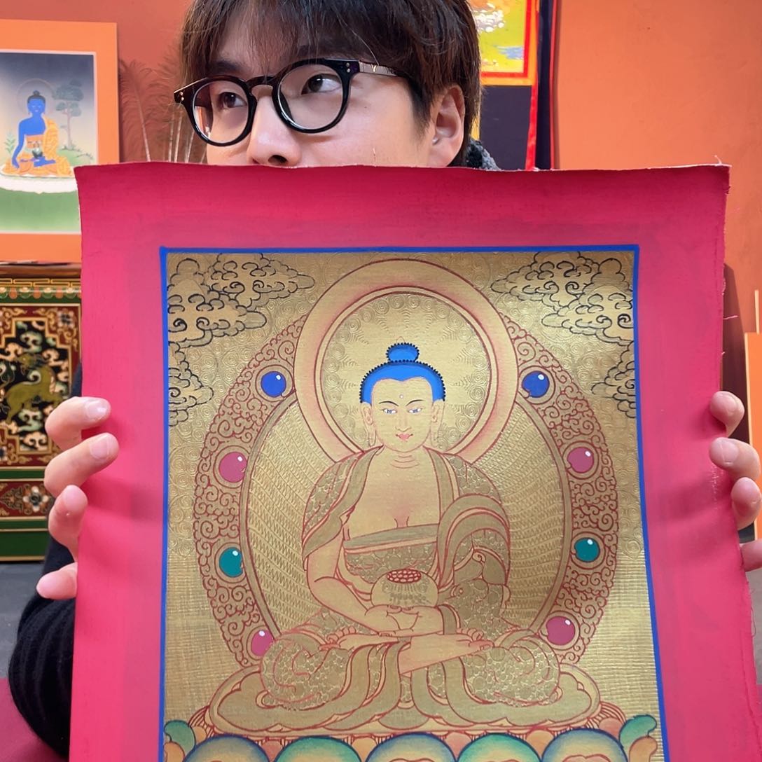 装裱画24×30阿弥纯手绘