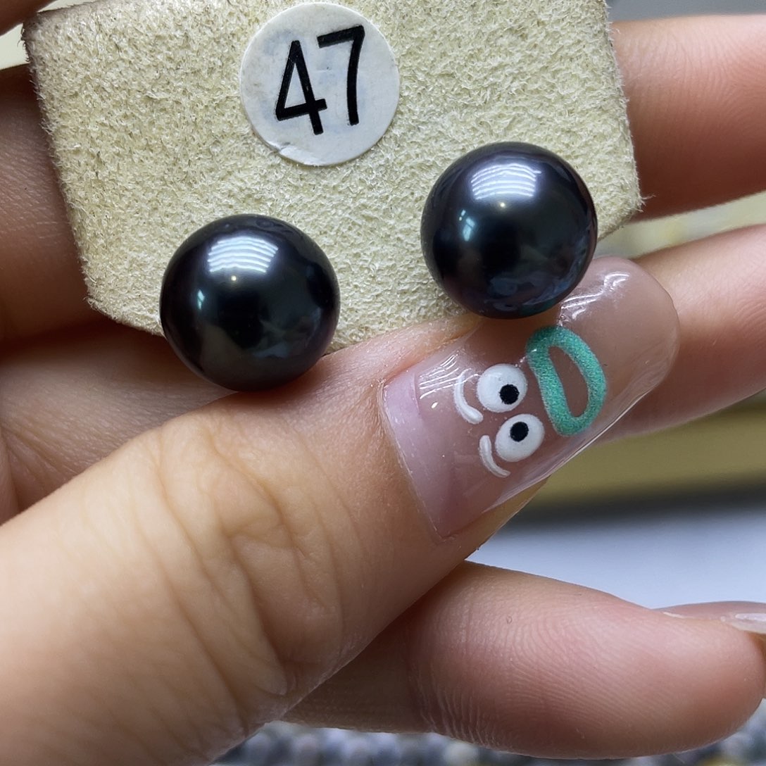 银S925镶嵌海水珍珠耳饰