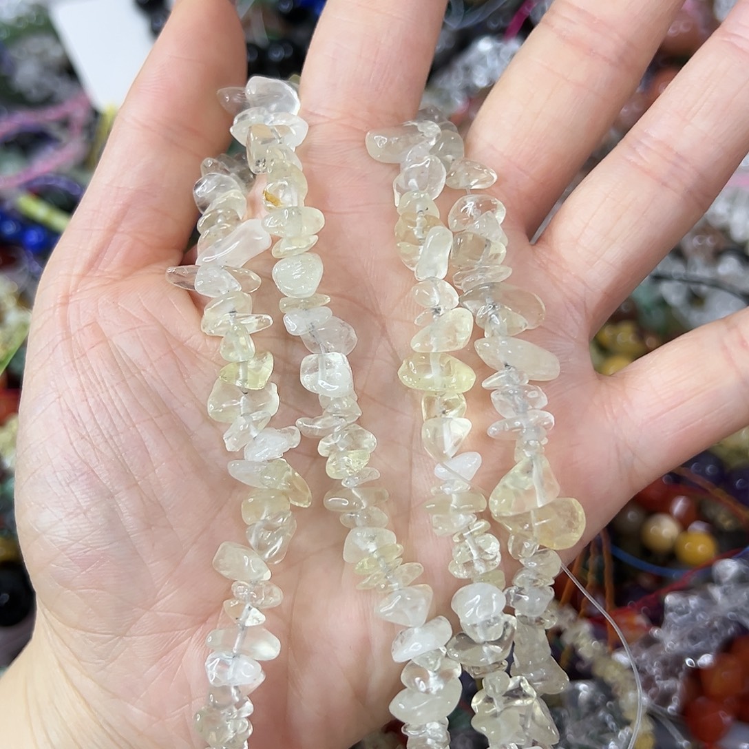 玛瑙/玉髓合金珠宝半成品，柠檬黄水晶4圈