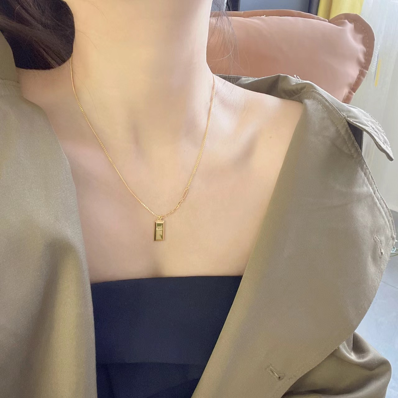吊坠足银 气质时尚百搭暴富轻奢吊坠小众锁骨链送女友礼物