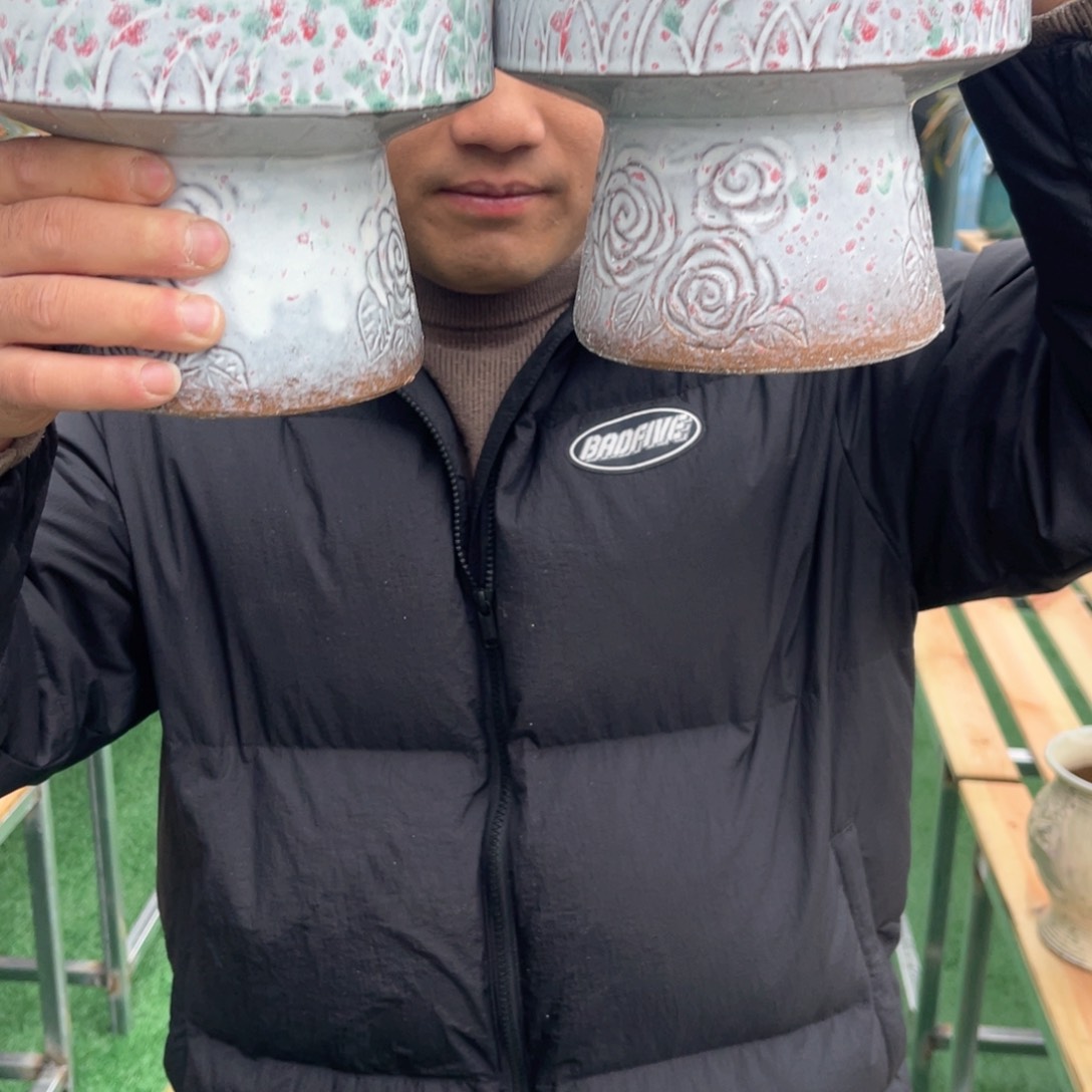 红陶杨杨花盆0215-1017