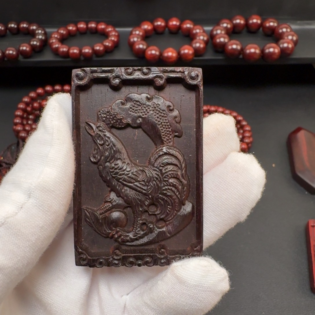 手串/手链小叶紫檀生肖守护牌（鸡）